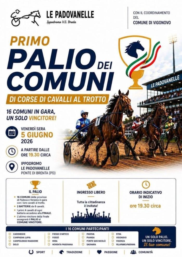 L’ippodromo Vs Breda di Padova presenta il suo Palio dei comuni