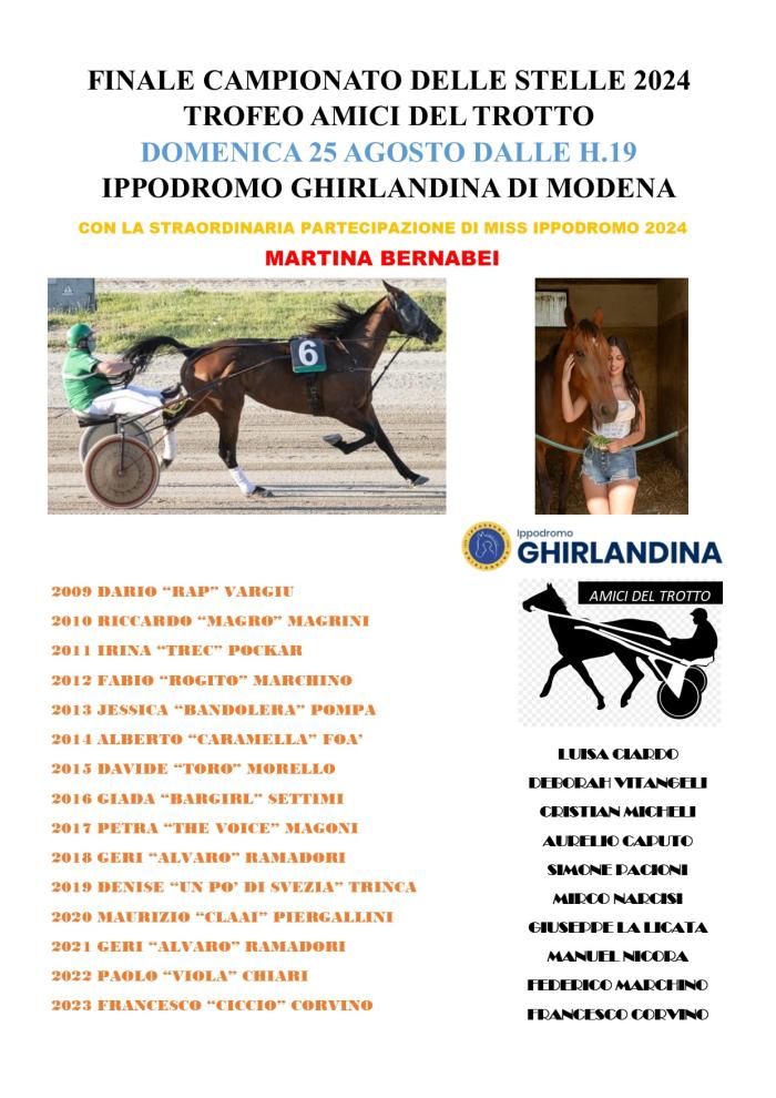 Domenica a Modena la finale 2024 del Campionato delle Stelle Domenica a Modena la finale 2024 del Campionato delle Stelle