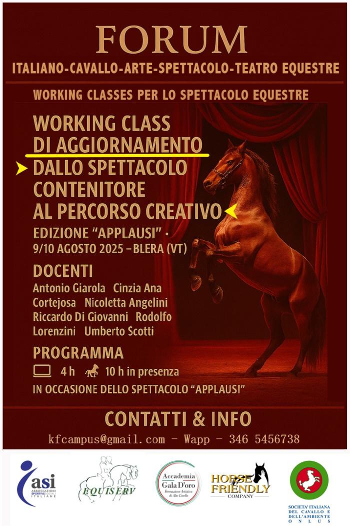 A Blera nasce il Forum Italiano Cavallo-Arte-Spettacolo A Blera nasce il Forum Italiano Cavallo-Arte-Spettacolo
