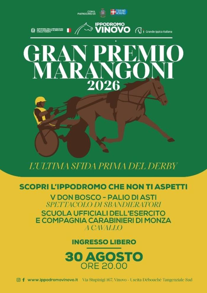 DOMENICA SERA A VINOVO I MIGLIORI TRE ANNI NEL 61. GAN PREMIO MARANGONI DOMENICA SERA A VINOVO I MIGLIORI TRE ANNI NEL 61. GAN PREMIO MARANGONI