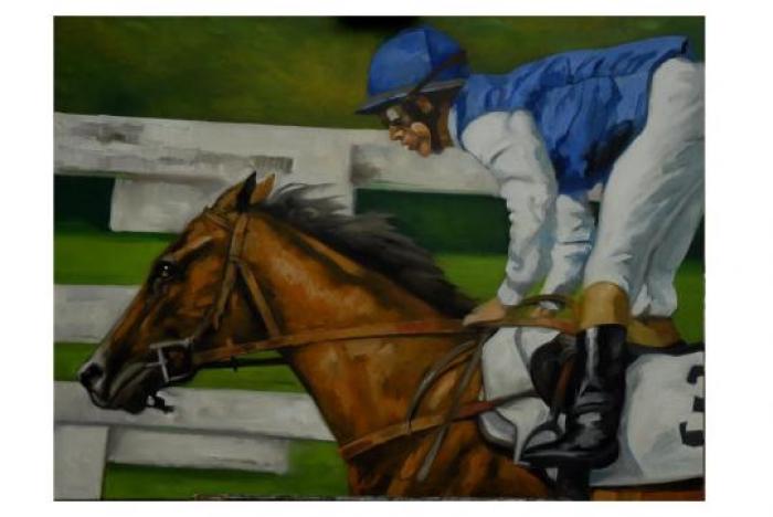 Una delle opere di A.Molino esposte a Fieracavalli