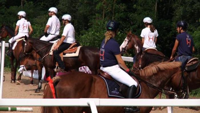 In home Page e qui sopra i ragazzi di Horse Factor a cavallo. sotto cliccando un momento di studio