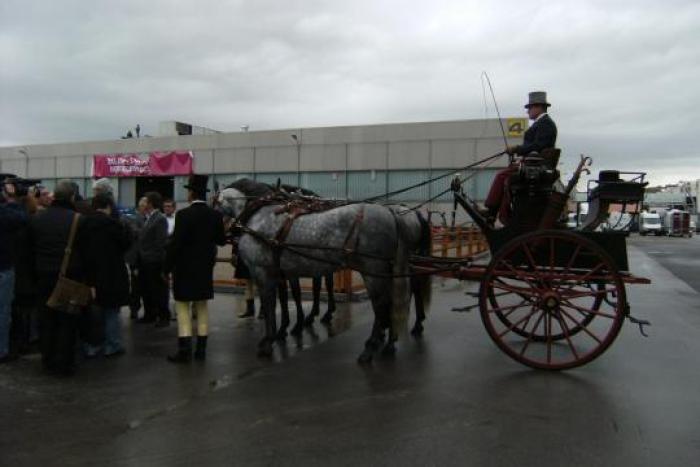 La carrozza di Pasquale Beretta che ha accolto i giornalisti intervenuti alla conferenza stampa di Fieracavalli